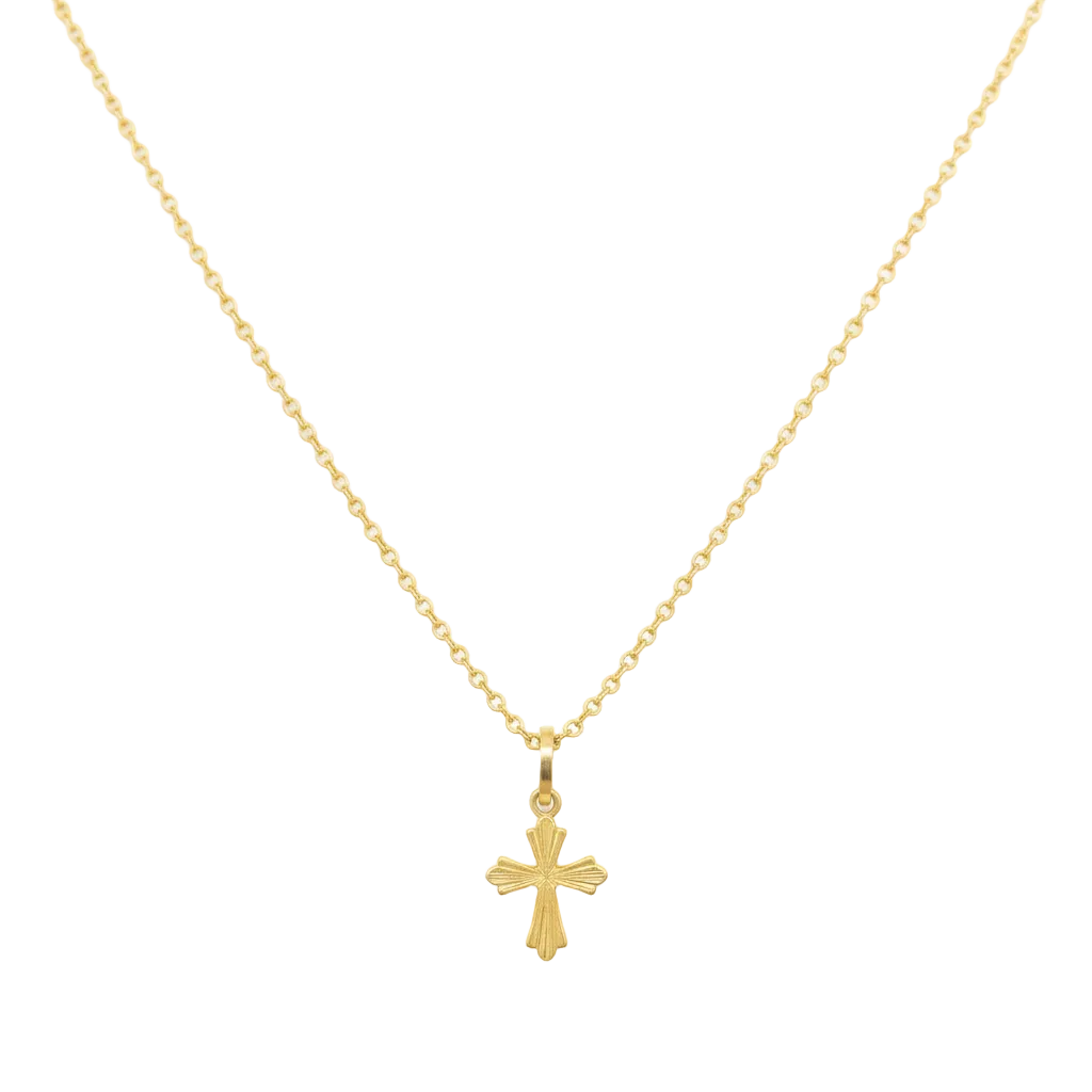 قلادة متقاطعة من الذهب عيار 18 - إطلاق جديد - Embellish Gold