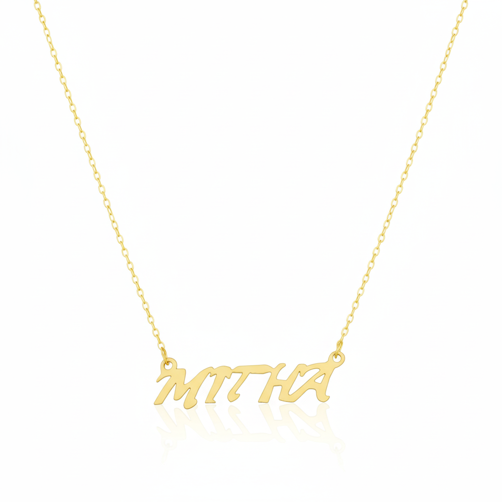 18K Gold Customize Necklace upto 5 Letters - Festive Collection - Embellish Gold