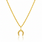 18K Real Gold Horseshoe Necklace