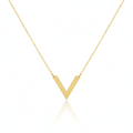 18K Real Gold Customized V Necklace