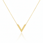 18K Real Gold Customized V Necklace