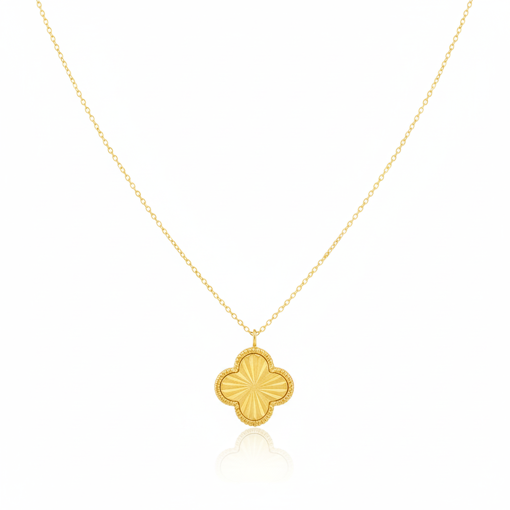 18K Gold Flower Petal Necklace