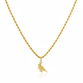 18K Gold Necklace With Bird Pendant