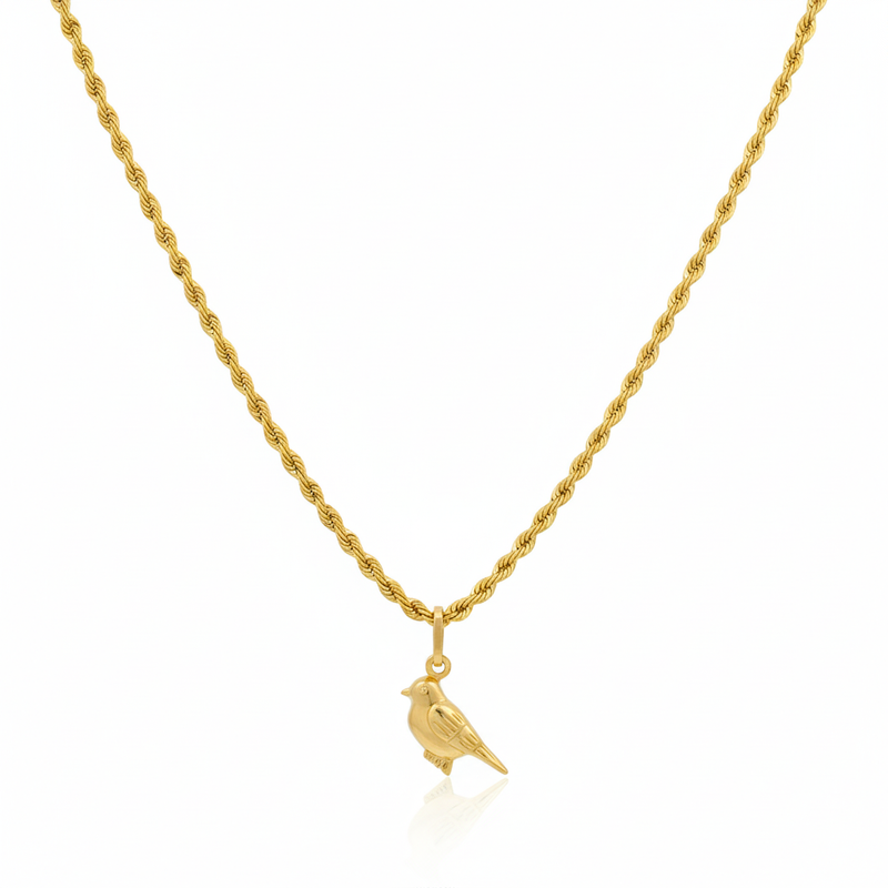 قلادة من الذهب عيار 18 قيراط مع قلادة على شكل طائر - مجموعة متميزة - Embellish Gold