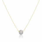 18K Real Gold Swarovski Necklace White