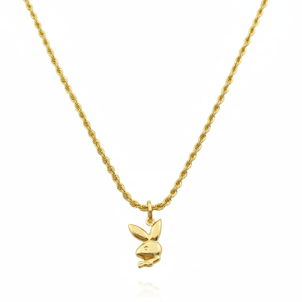 18k Gold Bunny Necklace - Necklaces - Embellish Gold