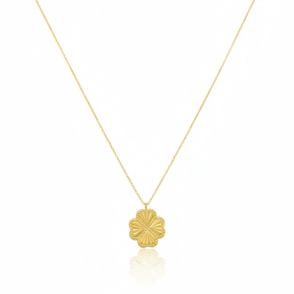 18K Gold Flower Necklace