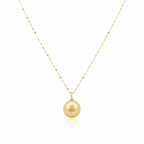 18K Real Gold Yellow Gold Pearl Necklace