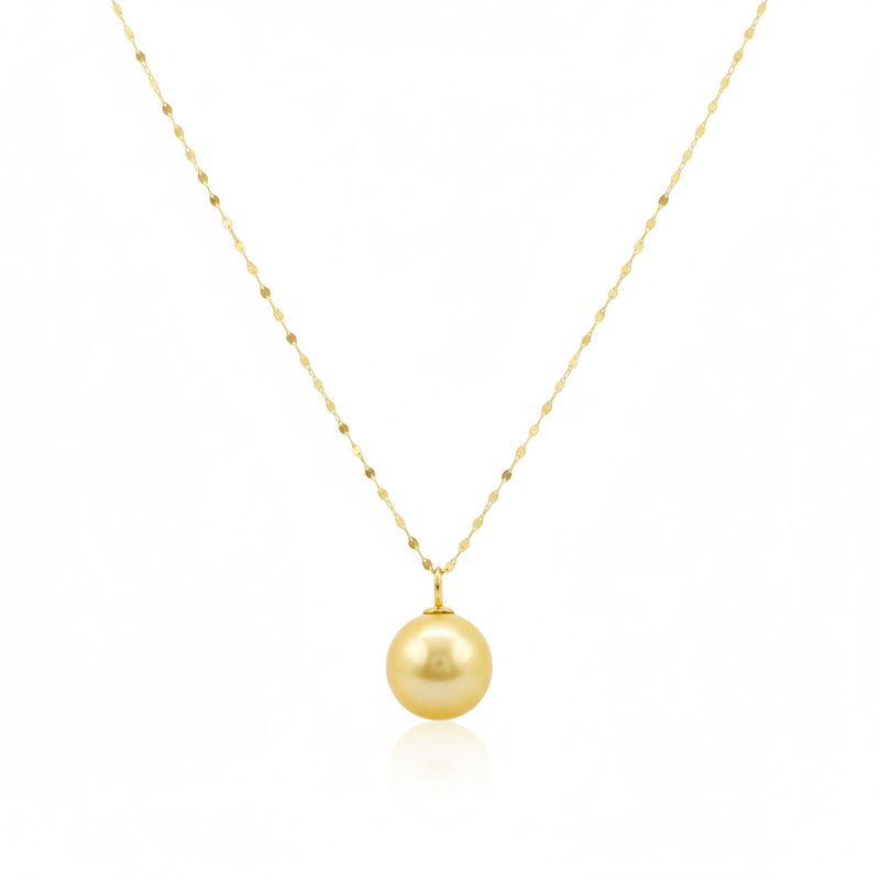 18K Real Gold Yellow Gold Pearl Necklace - ad collection - Embellish Gold
