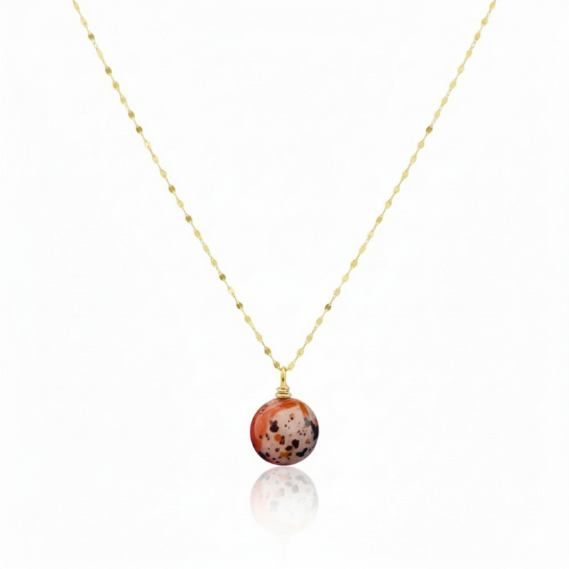 قلادة من حجر عين النمر من الذهب الحقيقي عيار 18 قيراط - 18k Gold Necklace - Embellish Gold