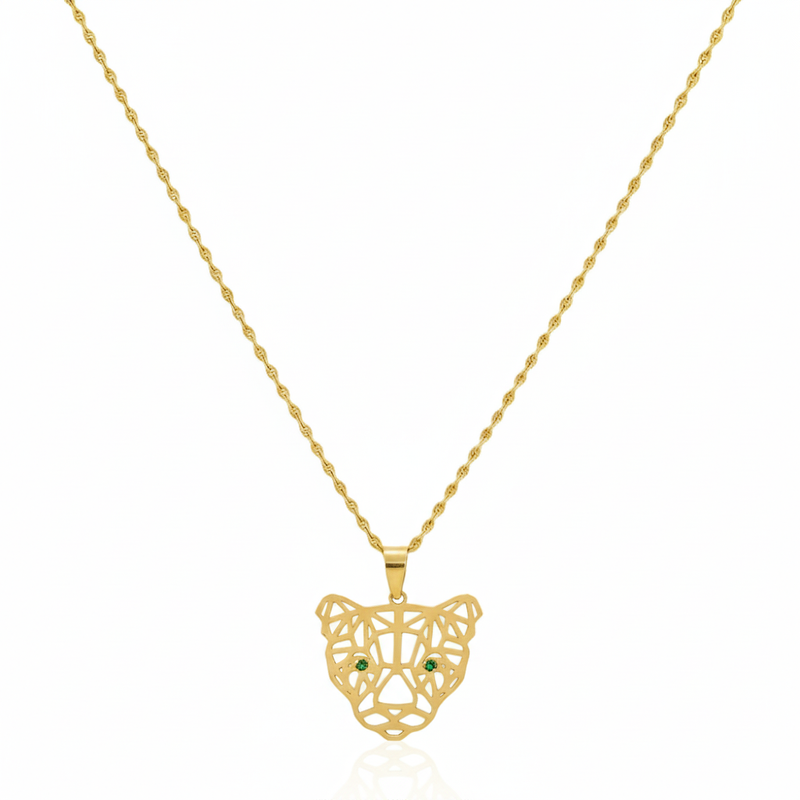 18k Gold Green Eye Tiger Necklace - Special Deals - Embellish Gold