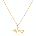 18k Gold Heart Beat Necklace