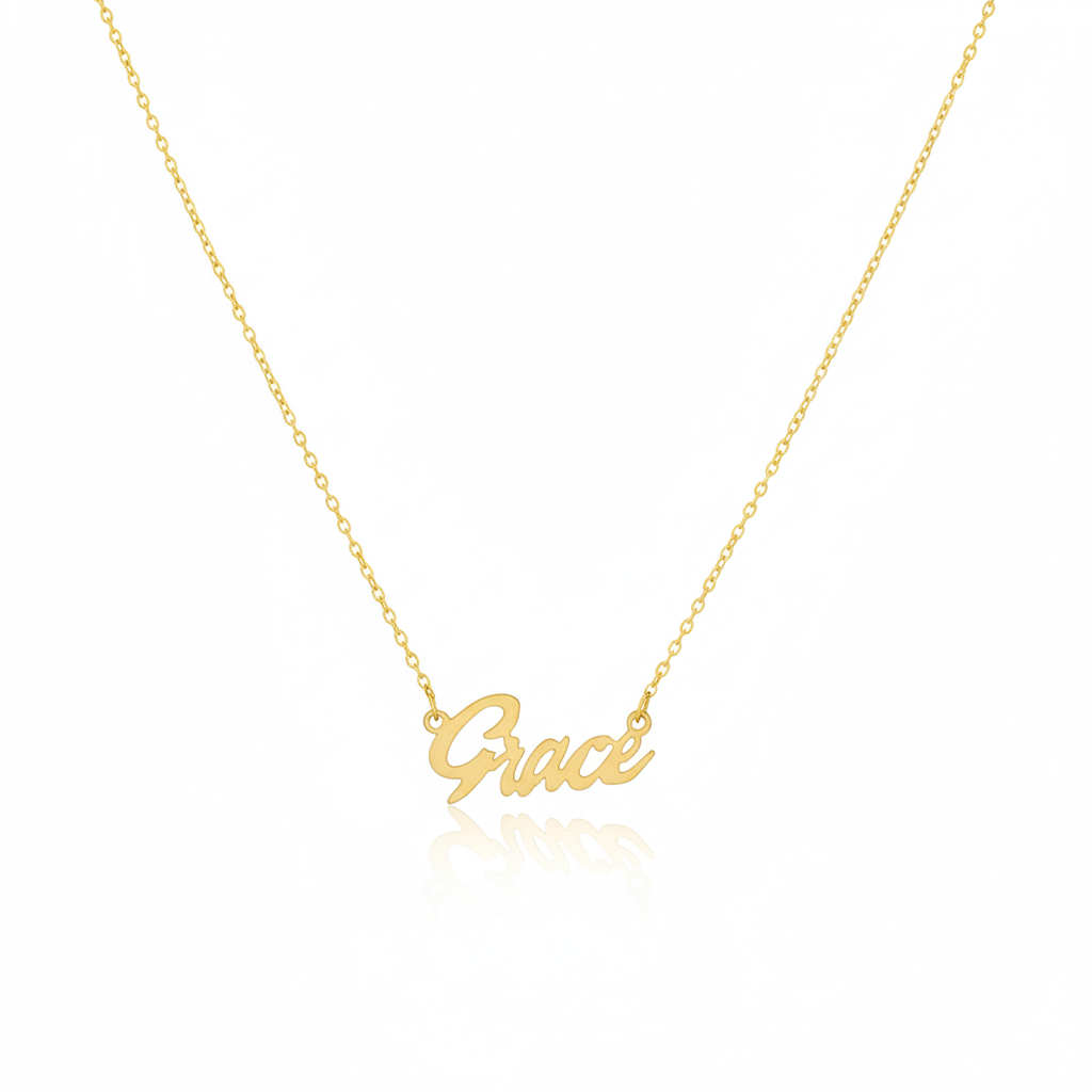 18K Real Gold Handmade Customize Name Necklace.