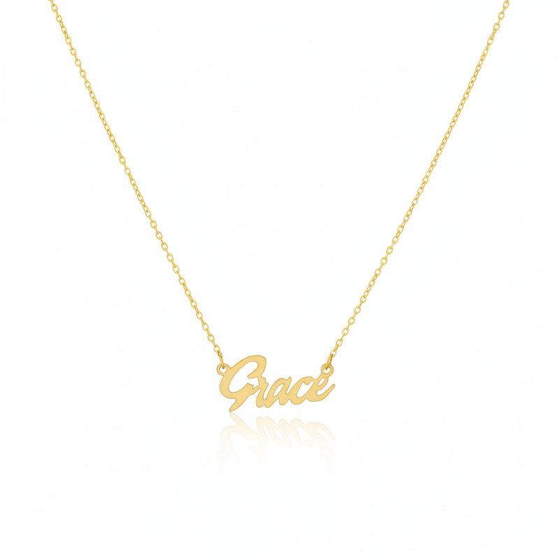 18K Real Gold Handmade Customize Name Necklace. - ad collection - Embellish Gold