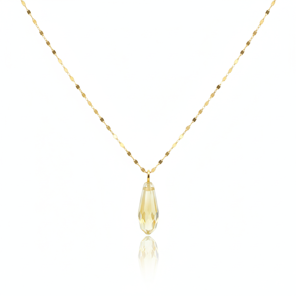 18K Real Gold Acrylic Stone Necklace 1