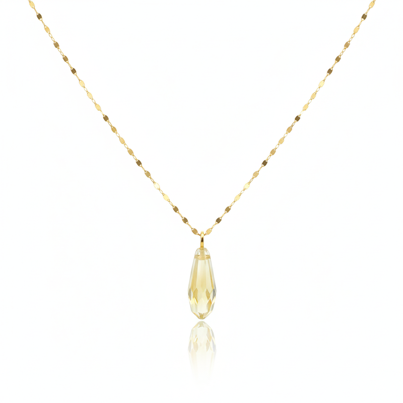 18K Real Gold Acrylic Stone Necklace 1 - ad collection - Embellish Gold