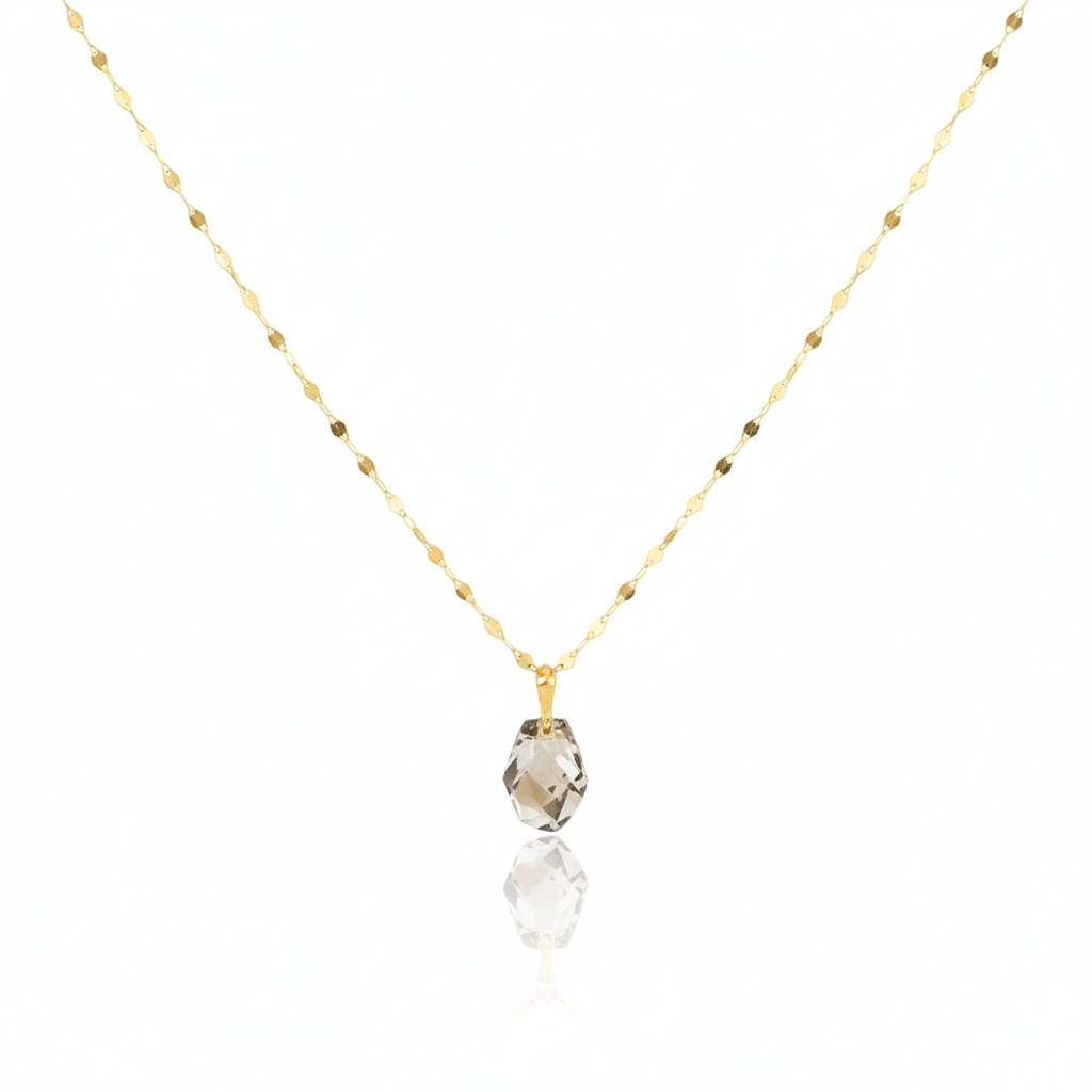 18K Real Gold Acrylic Stone Necklace 2 - 18k Gold Necklace - Embellish Gold