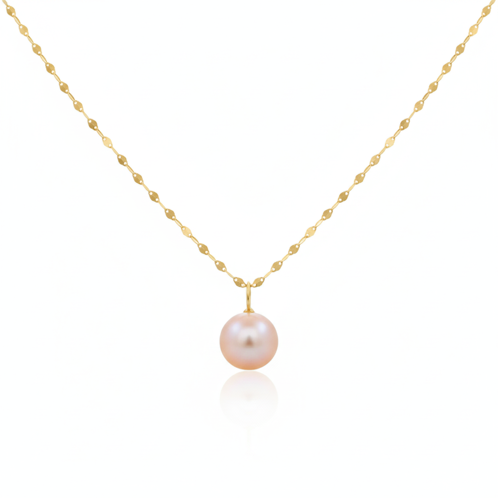 18K Gold Baby Pink Pearl Necklace