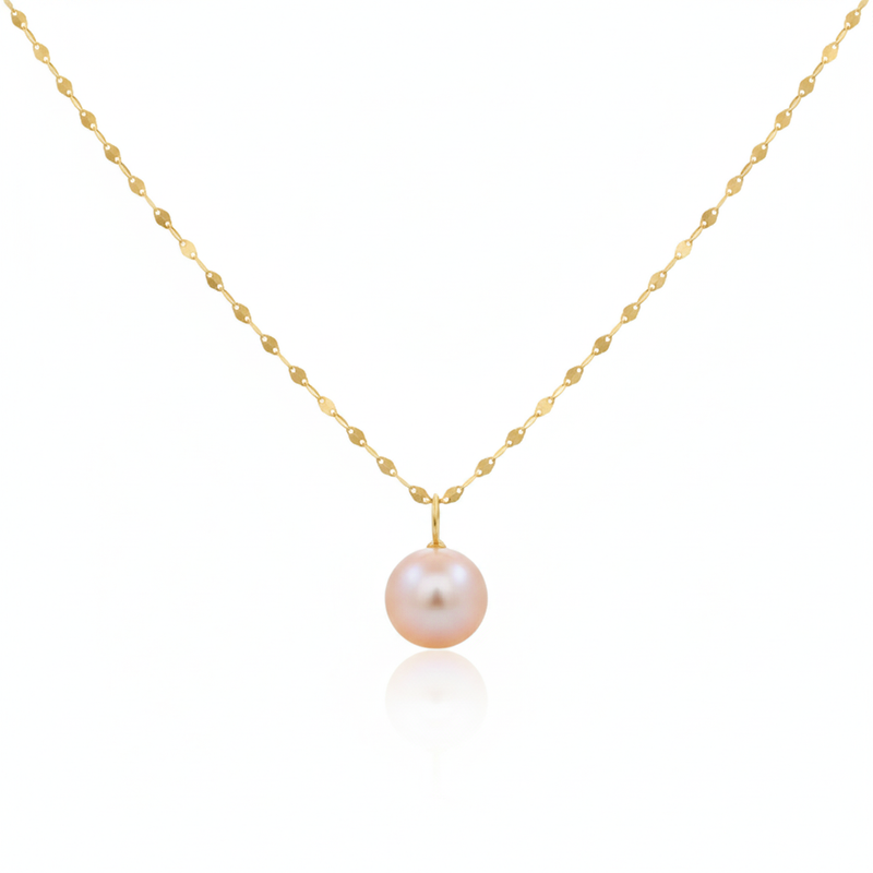 18K Gold Baby Pink Pearl Necklace - ad collection - Embellish Gold