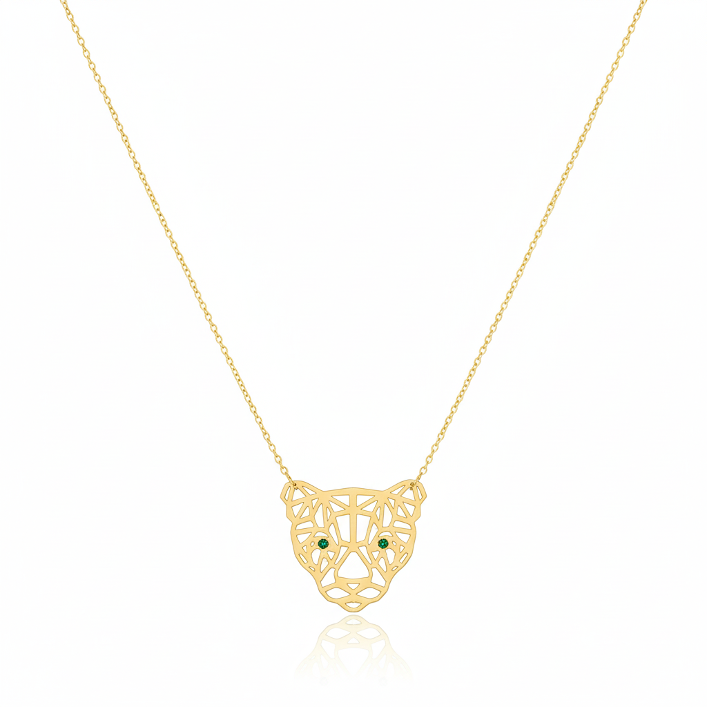 18K Real Gold Tiger Necklace - Necklaces - Embellish Gold