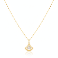 18K Real Gold White Droplet Necklace