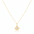 18K Real Gold White Droplet Necklace