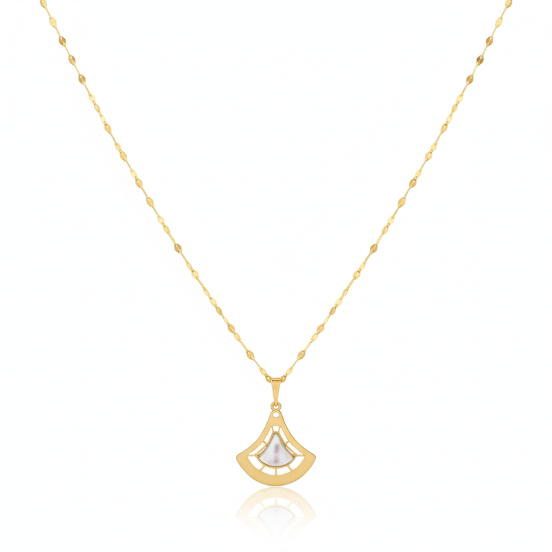18K Real Gold White Droplet Necklace - Best Seller - Embellish Gold