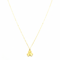 18K Real Gold 3 Petal Necklace
