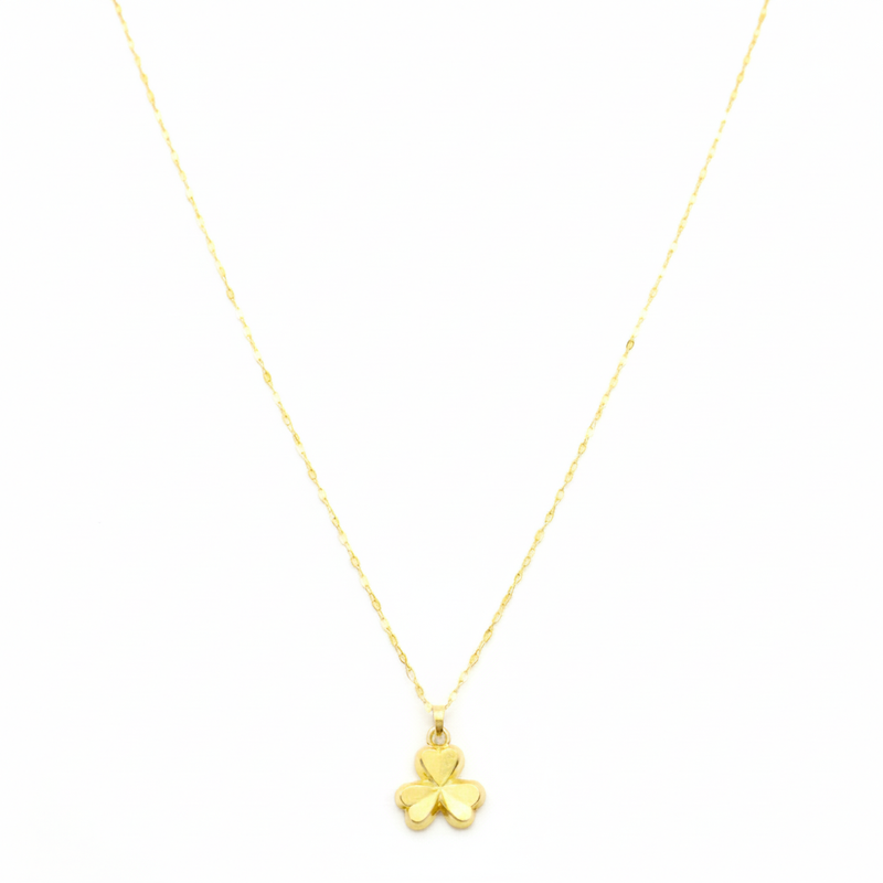 18K Real Gold 3 Petal Necklace - 18k Gold Necklace - Embellish Gold