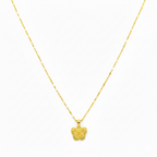 18K Real Gold Butterfly Field Necklace