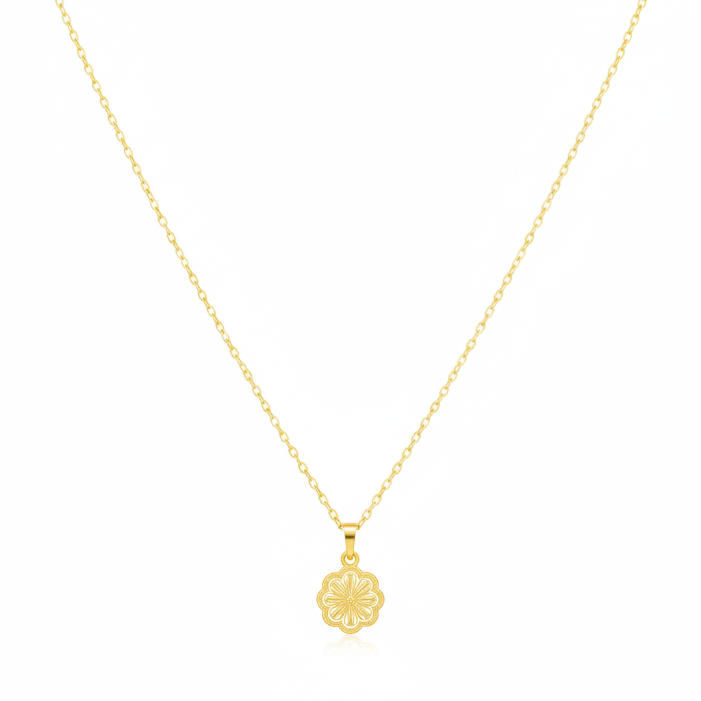 18K Real Gold CoCo Flower Necklace
