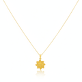 18K Real Gold Field Flower Necklace