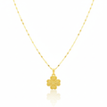 18K Real Gold Four Petals Necklace