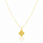 18K Real Gold Four Petals Necklace
