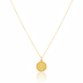 18K Real Gold Round Cut Necklace