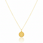 18K Real Gold Round Cut Necklace