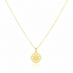 18K Real Gold Spot Flower Necklace