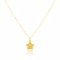 18K Real Gold Star Dot Necklace