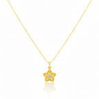 18K Real Gold Star Dot Necklace