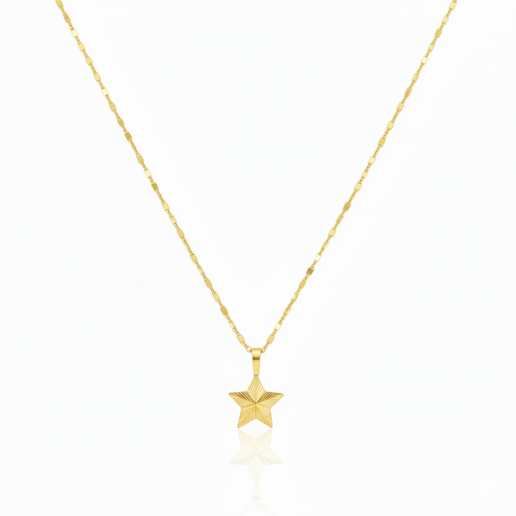 18K Real Gold Super Star Necklace