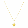 18K Real Gold Turtle Necklace