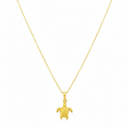 18K Real Gold Turtle Necklace