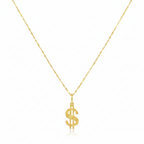 18K Real Gold Dollar Style Necklace