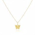 18K Real Gold Butterfly Necklace