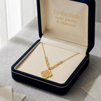 18k Gold Flower with Paperclip Necklace
