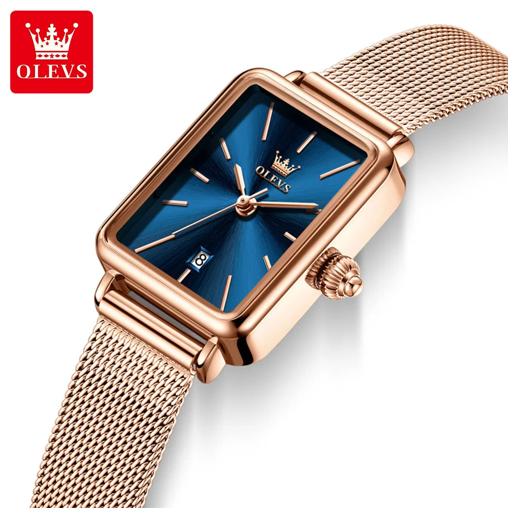 OLEVS 3692 Quartz Wristwatch Gifts Fashion Vintage Square Ultra Thin Ladies Watches - Olevs - Embellish Gold Jewelry & Diamond
