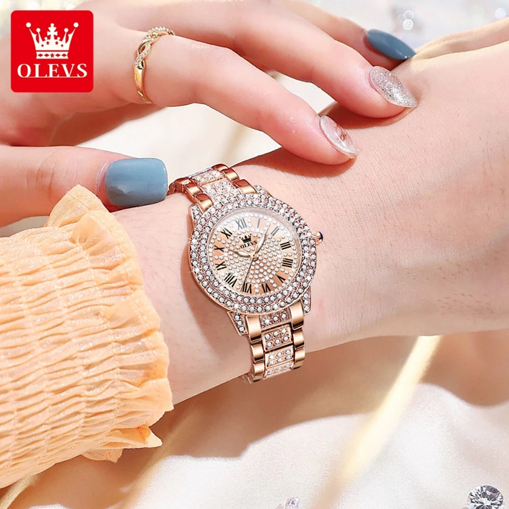 OLEVS 9943 Original Diamond Watch for Women - Olevs - Embellish Gold Jewelry & Diamond