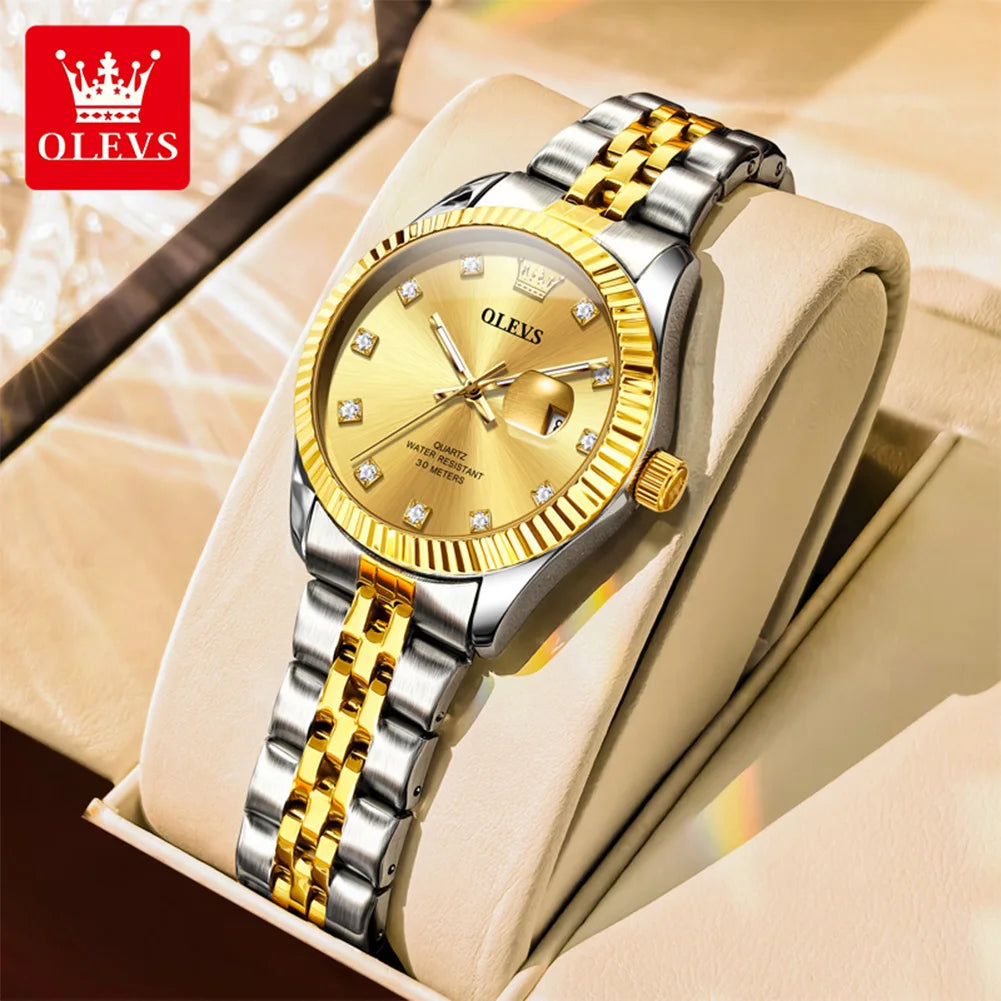 OLEVS Watches Womens 3705 j - Olevs - Embellish Gold Jewelry & Diamond