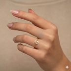18k Gold Letter Chain Thin Ring