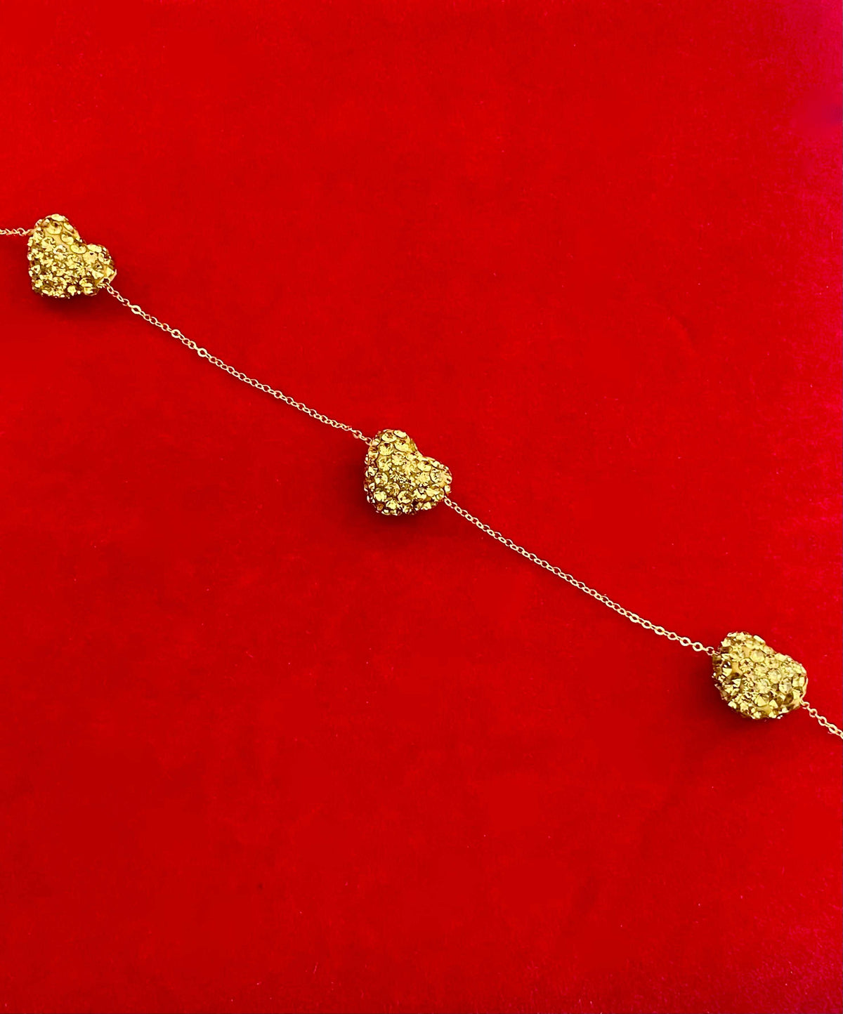 18K Real Gold Swarovski Heart Bracelet Gold - Embellish Gold